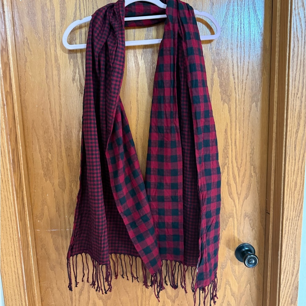 Mossimo Supply Co. Red and Black Plaid Scarf